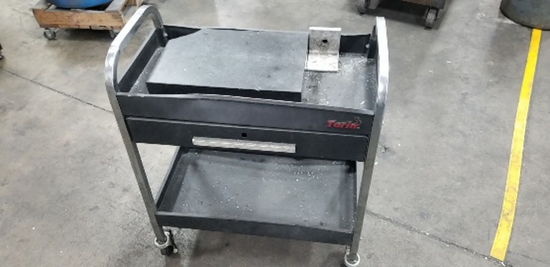 Metal Toller Cart w/Drawer and Granite Plate