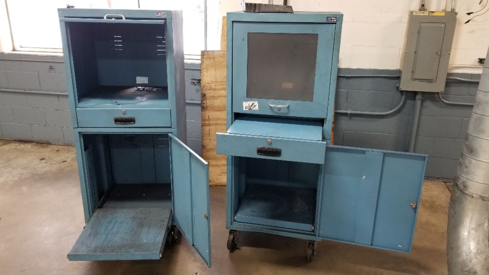 Lot of (2) Mobile Computer Cabinet