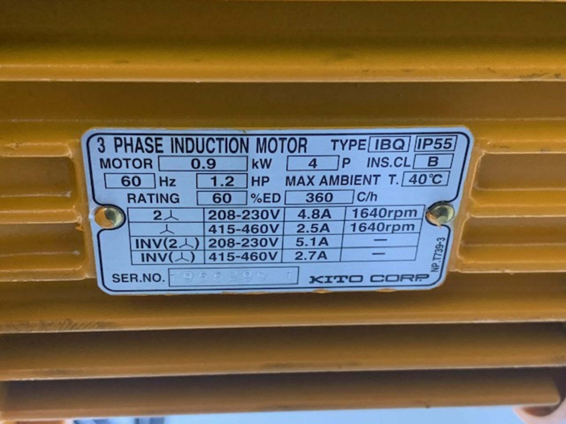 2 Ton Harrington Electric Chain Hoist w/ Power Trolley & Pendant, Mfg'd: 2019, LIKE NEW - Image 6 of 8