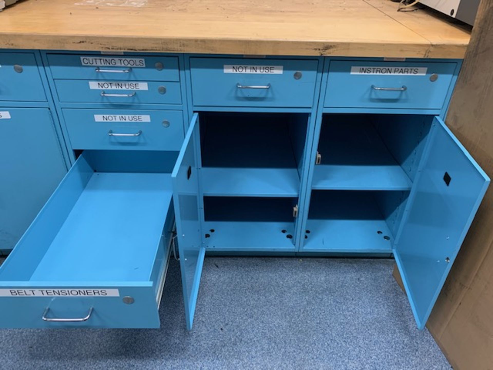 9 Sections of Workplace Modular Bench Systems, w/ Oak Top, IN LAB AREA - Image 11 of 12