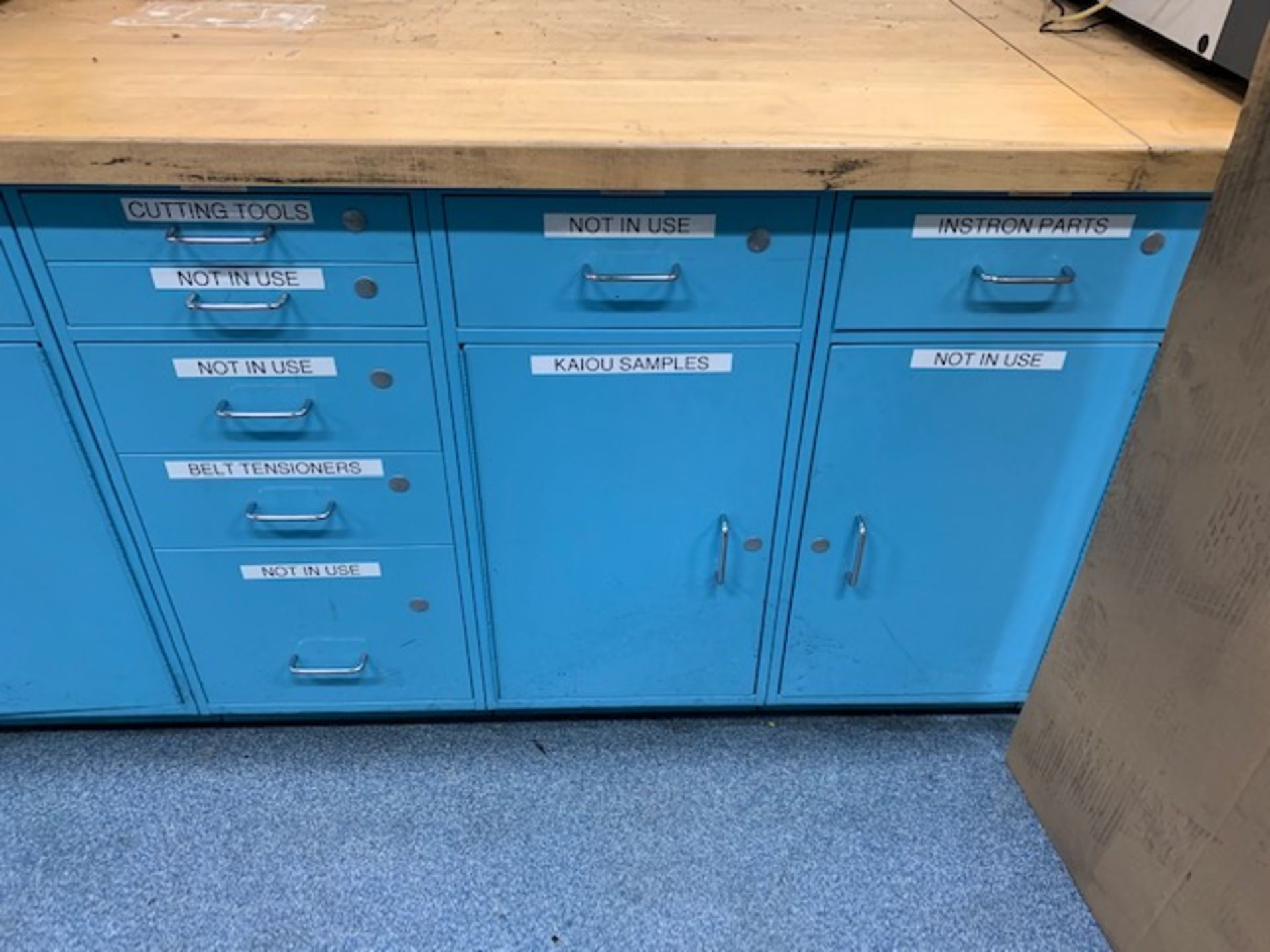 9 Sections of Workplace Modular Bench Systems, w/ Oak Top, IN LAB AREA - Image 9 of 12