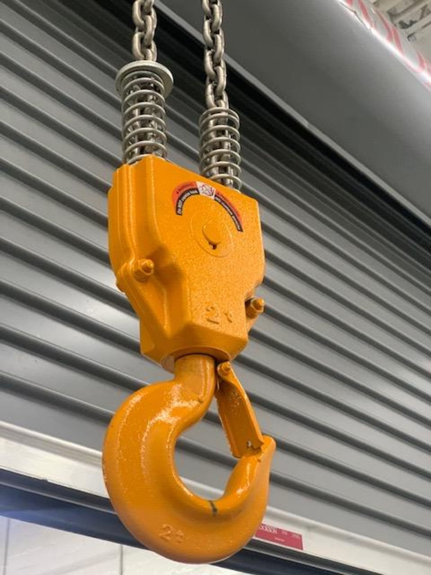 2 Ton Harrington Electric Chain Hoist w/ Power Trolley & Pendant, Mfg'd: 2019, LIKE NEW - Image 5 of 8