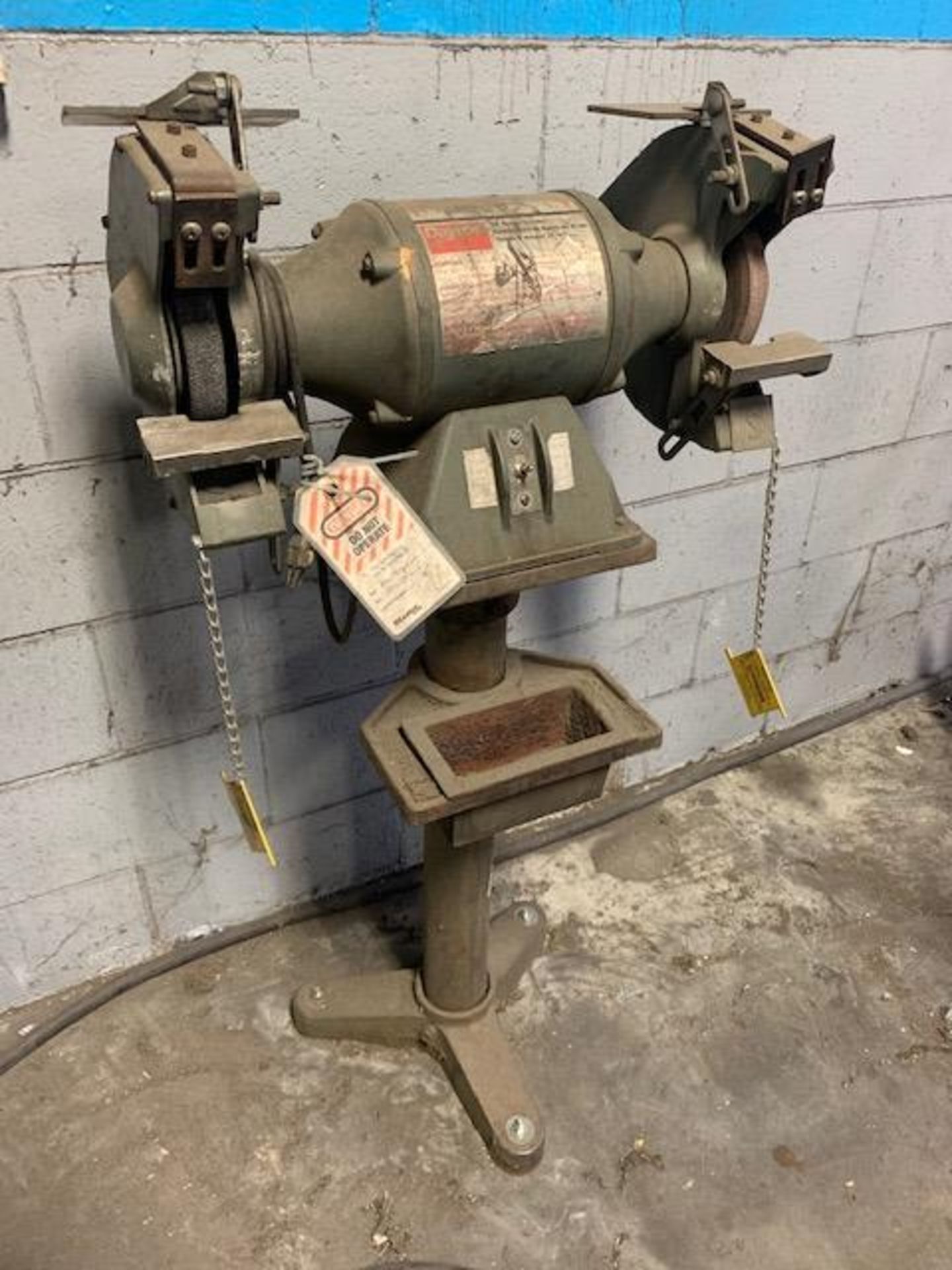 10" Dayton Double End Pedestal Grinder, w/ Shields, 115V