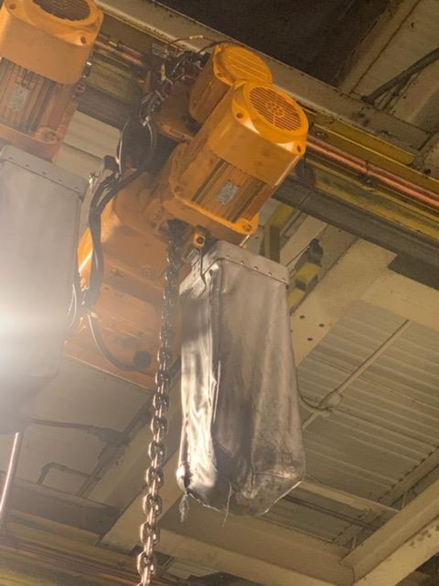 2 Ton Harrington Electric Chain Hoist w/ Power Trolley & Pendant, 14 FPM, Mfg'd: 2018 - Image 4 of 6