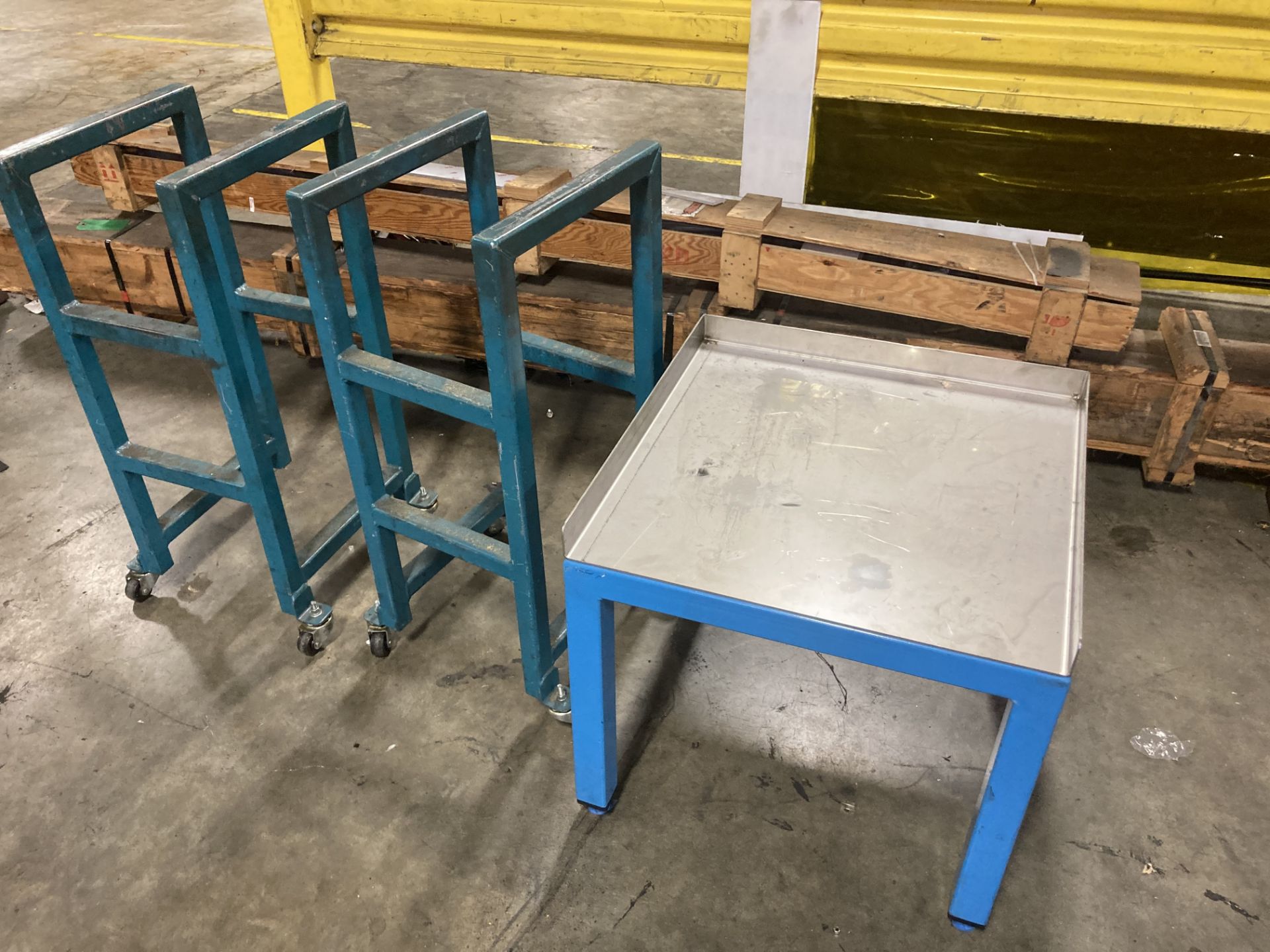 (2) Rolling Carts and (1) Heavy Duty Table