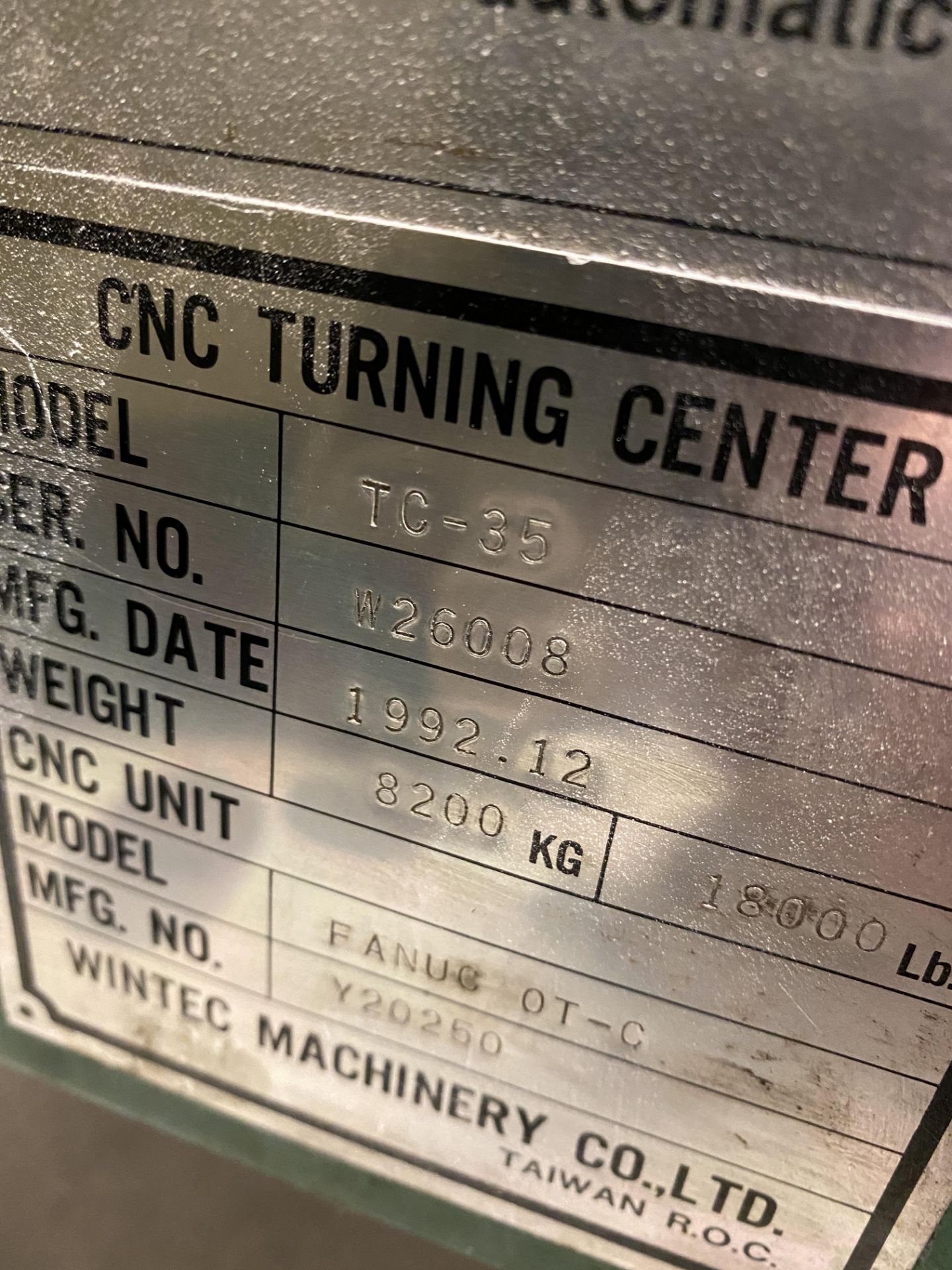 1992 Victor TC-35 CNC Lathe - Image 7 of 7