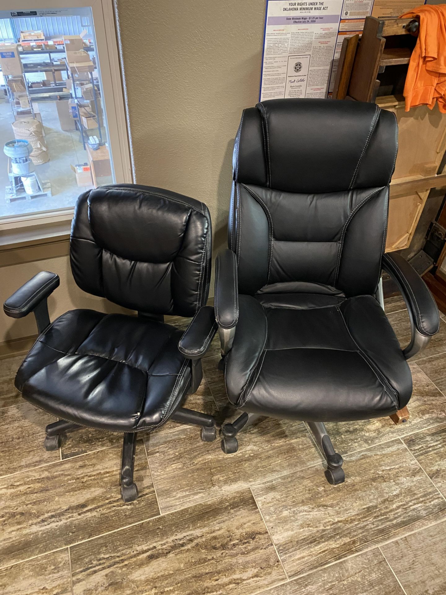 (2) Leather Office Chairs