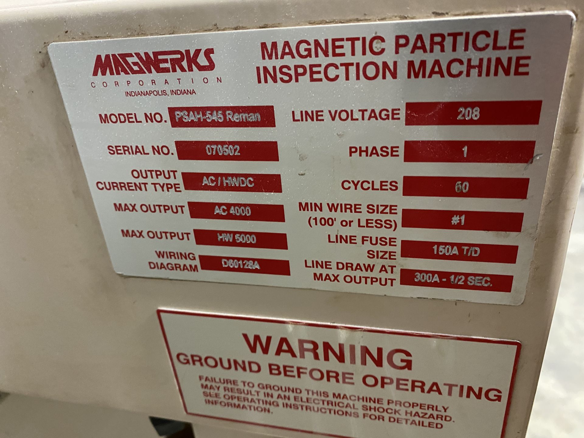 *NEW 2019* Magwerks Magnetic Particle Inspection Machine - Image 10 of 10