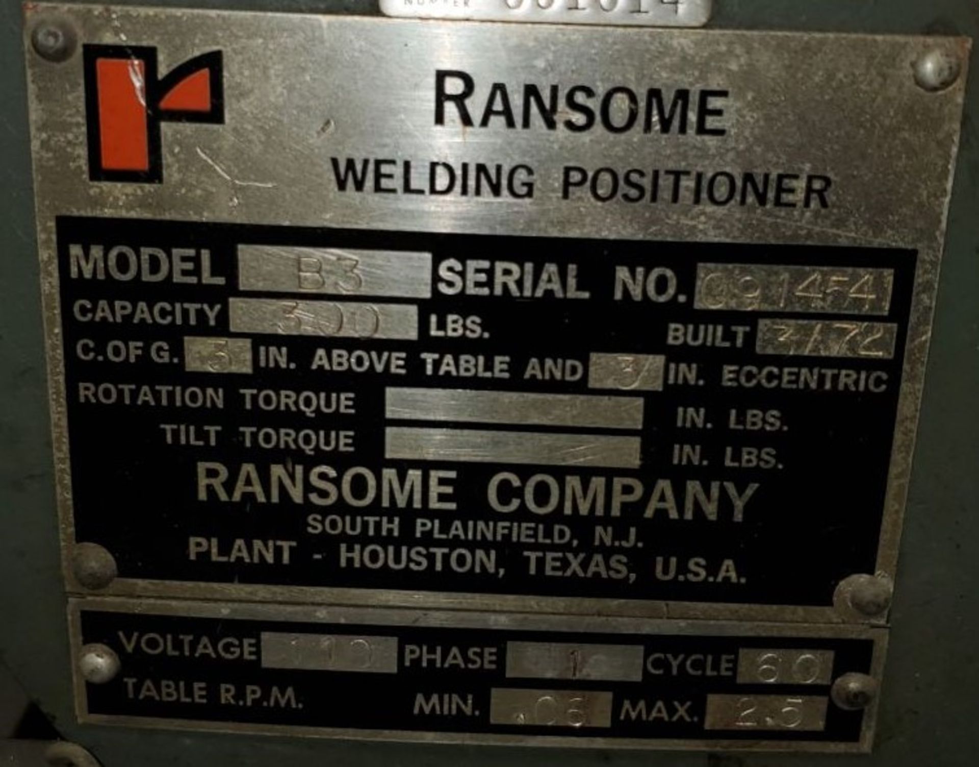 300 Lb Ransome Welding Positioner - Image 4 of 4