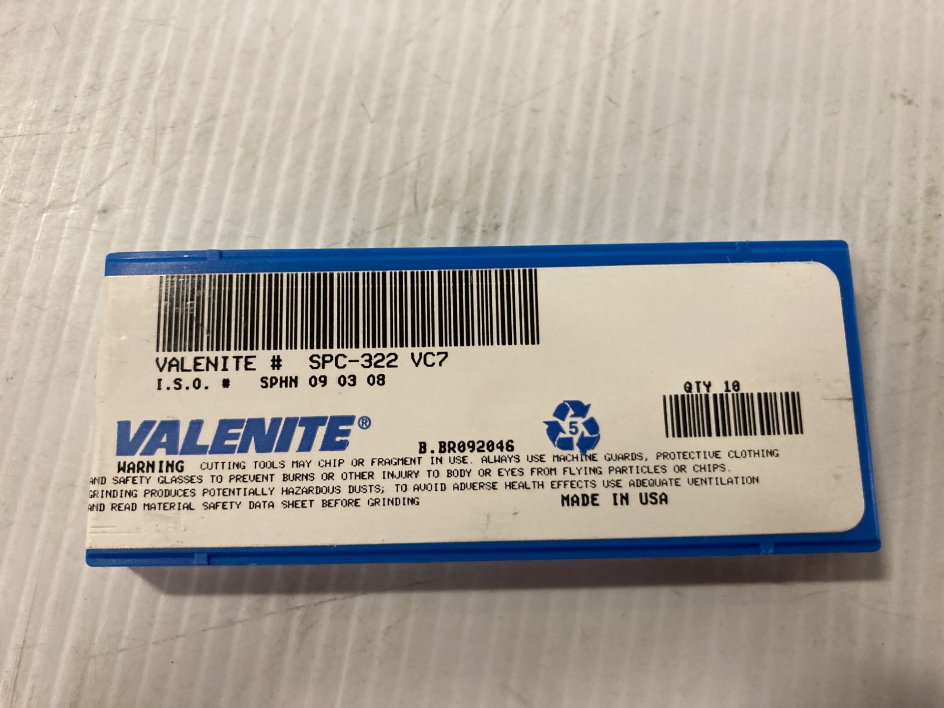 Lot of (163) New? Valenite Carbide Inserts, P/N: SPC 322 VC7 - Image 3 of 3