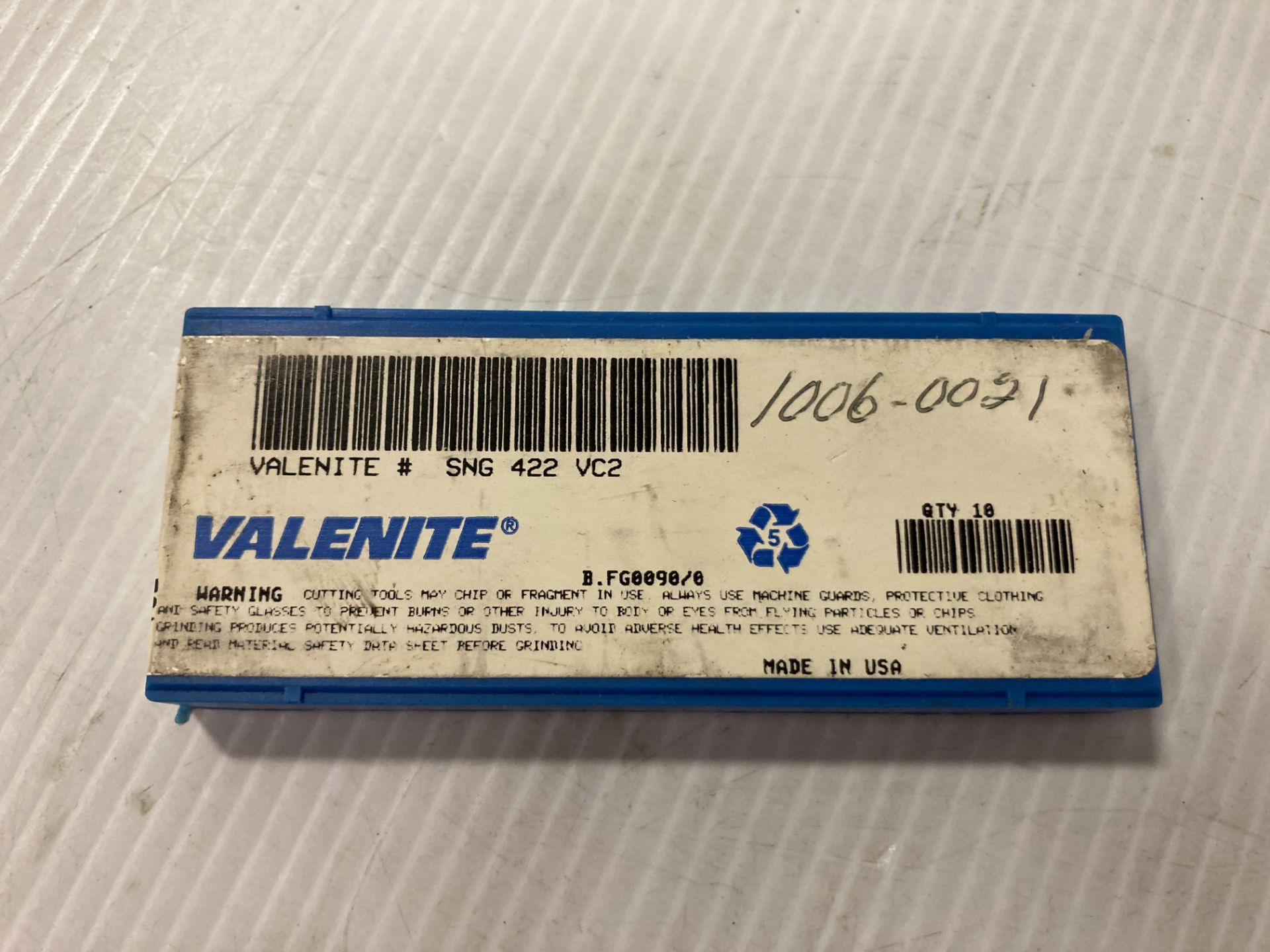 Lot of (90) New? Valenite Carbide Inserts, P/N: SNG 422 VC2 - Image 3 of 3