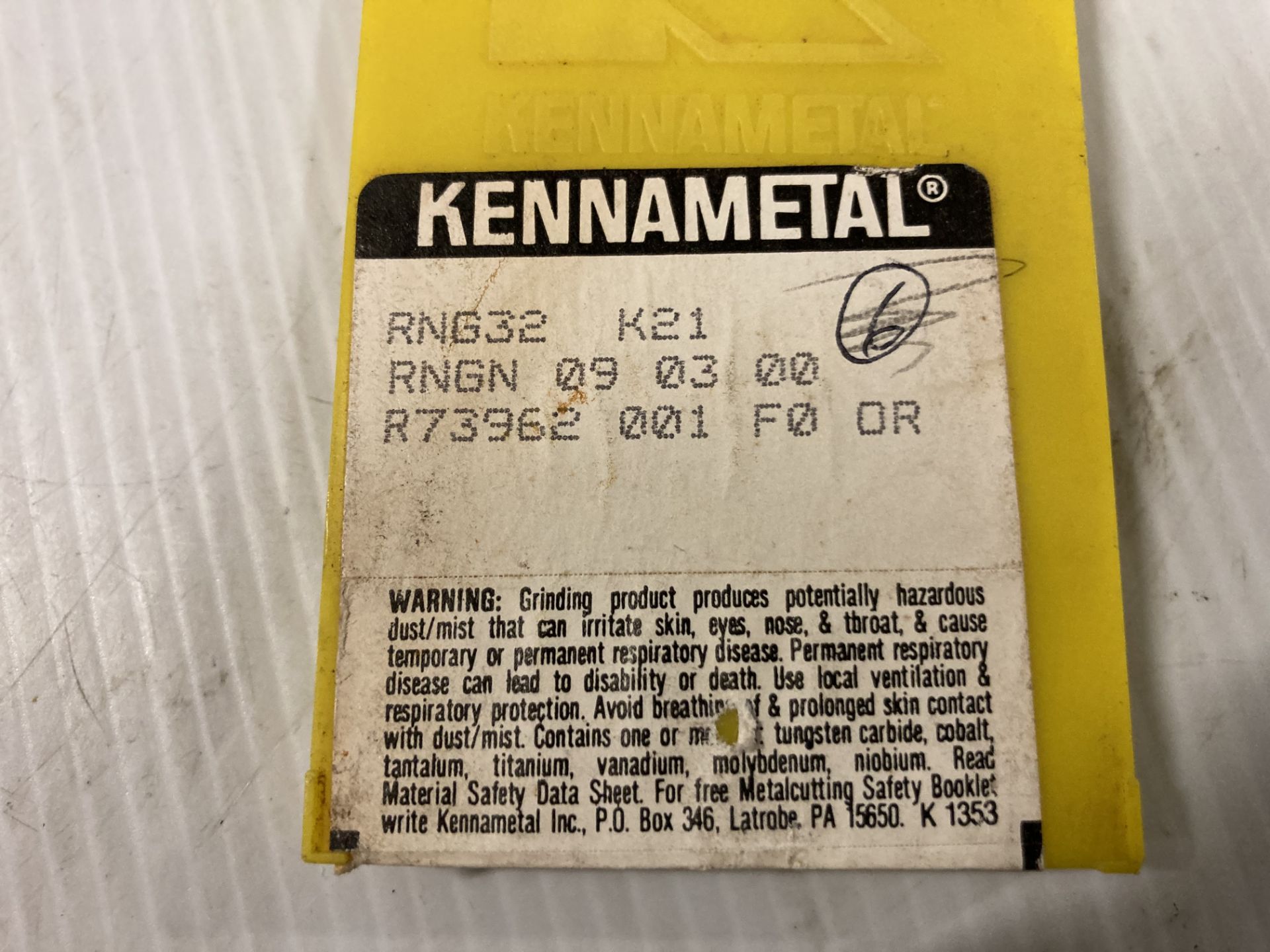 Lot of (185) New? Kennametal Carbide Inserts, P/N: RNG 32 - Image 3 of 3