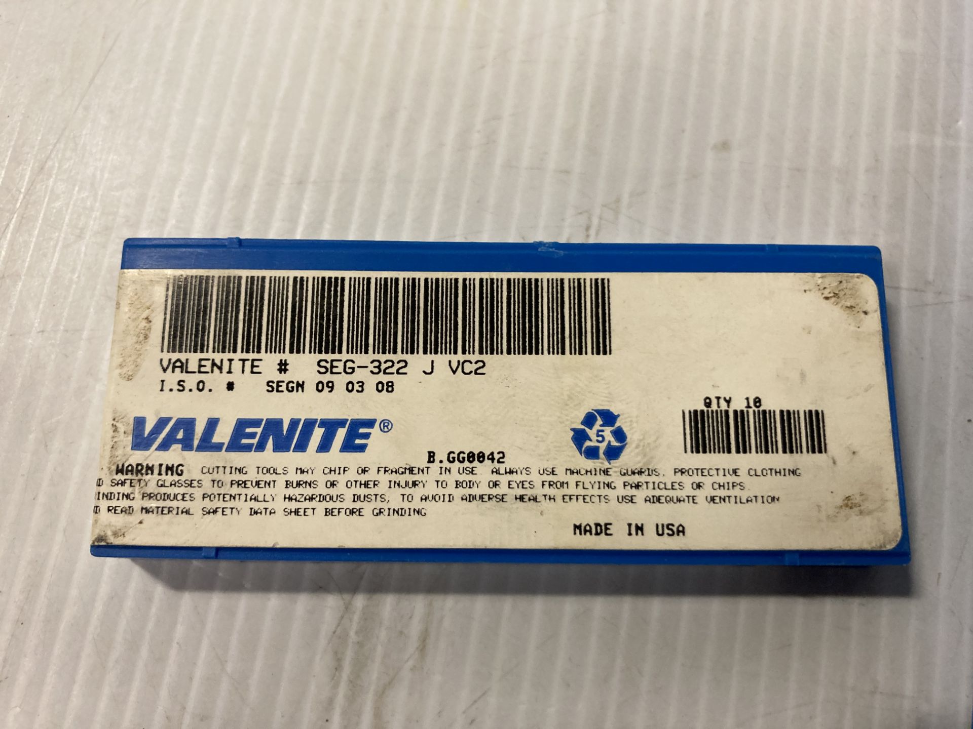 Lot of (100) New? Valenite Carbide Inserts, P/N: SEG-322 J VC2 - Image 3 of 3