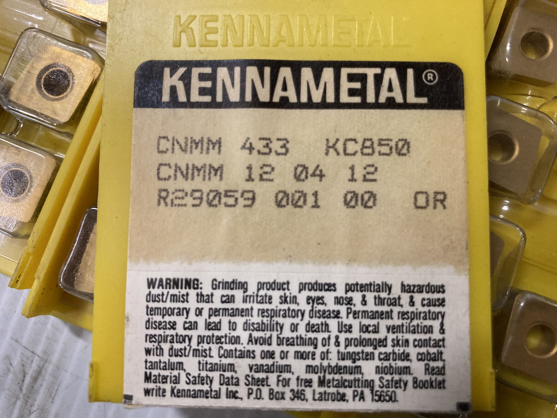 Lot of (188) New? Kennametal Carbide Inserts, P/N: CNMM 433 - Image 3 of 3