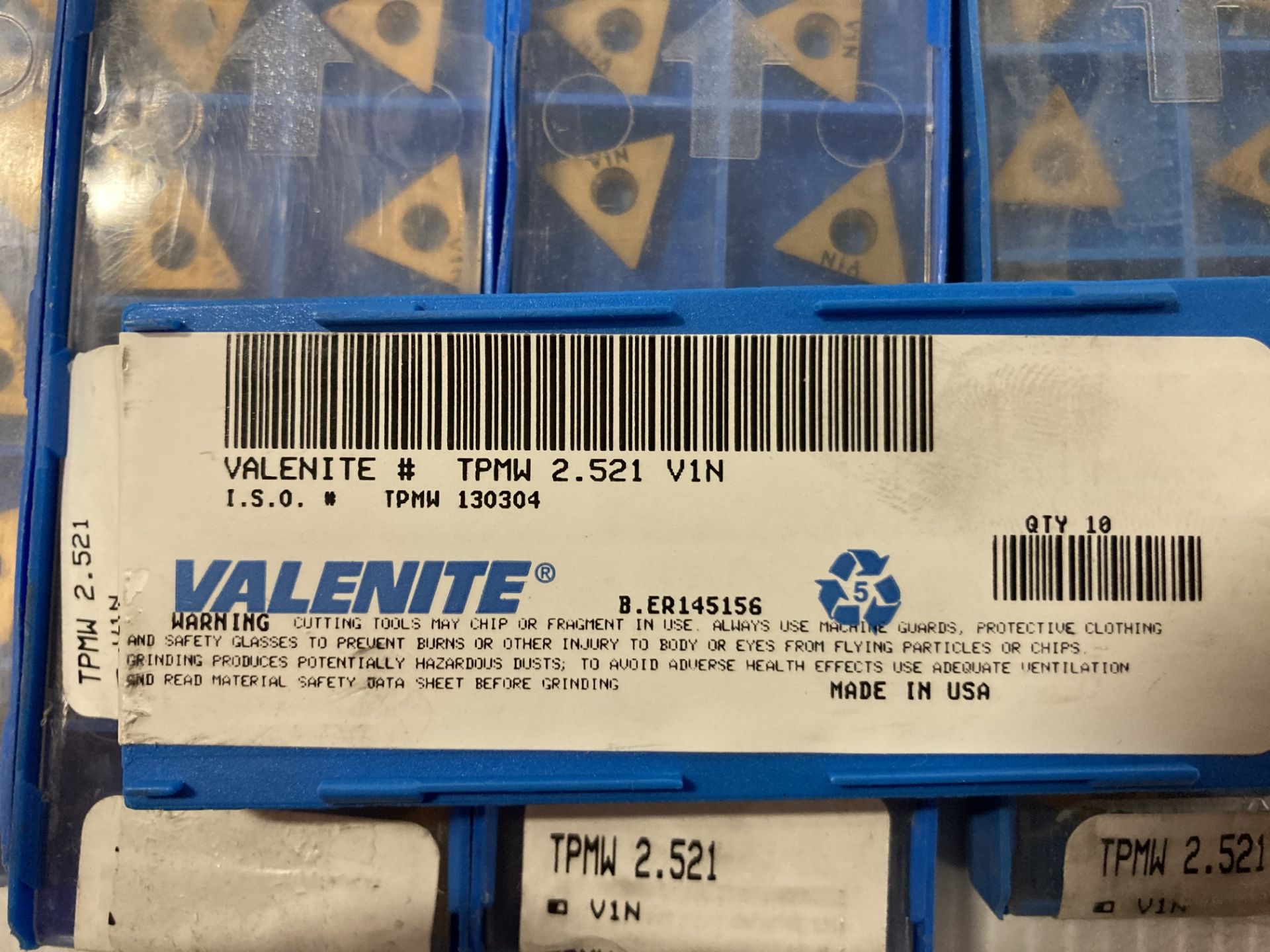 Lot of (208) New? Valenite Carbide Inserts, P/N: TPMW 2.521 W1N - Image 3 of 3