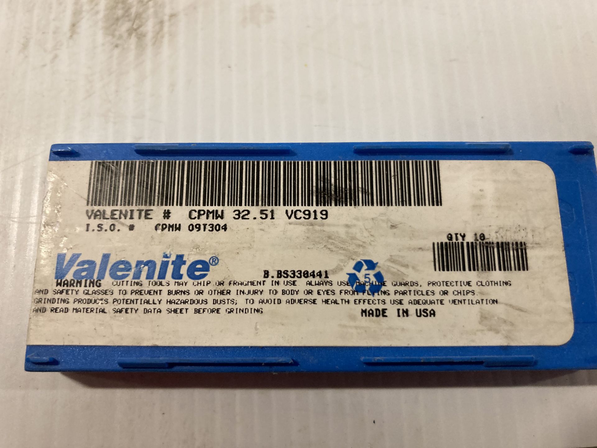 Lot of (250) New? Valenite Carbide Inserts, P/N: CPMW 32.51 VC919 - Image 3 of 3