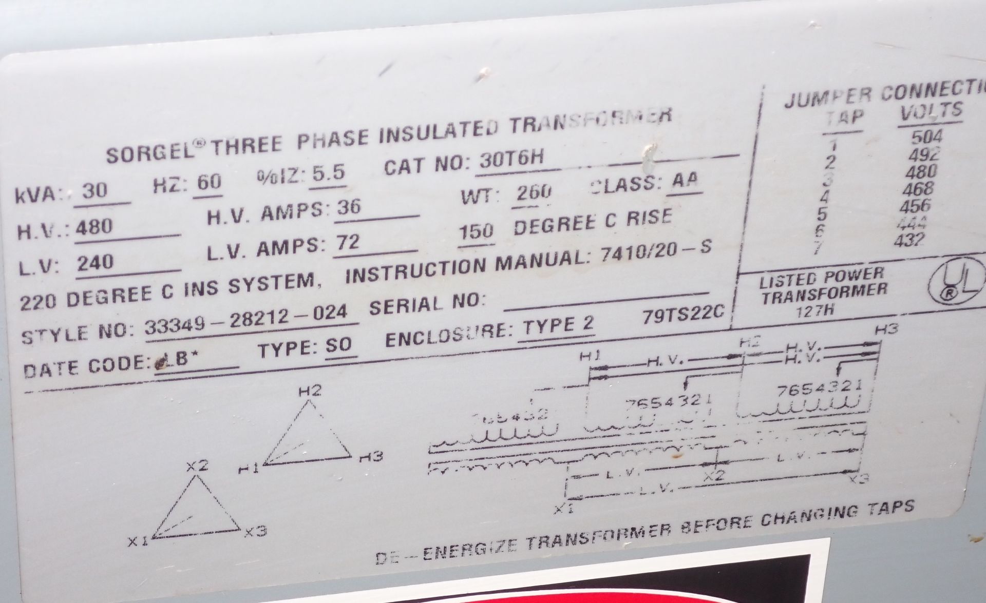 30 KVA Sorgel Transformer - Image 4 of 4