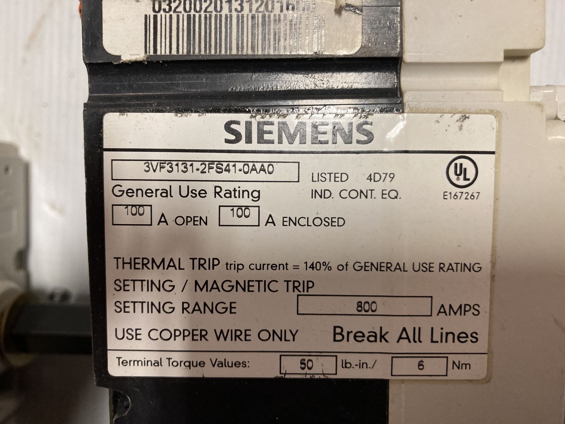 Lot of (6) Siemens Circuit Breakers - Image 5 of 5