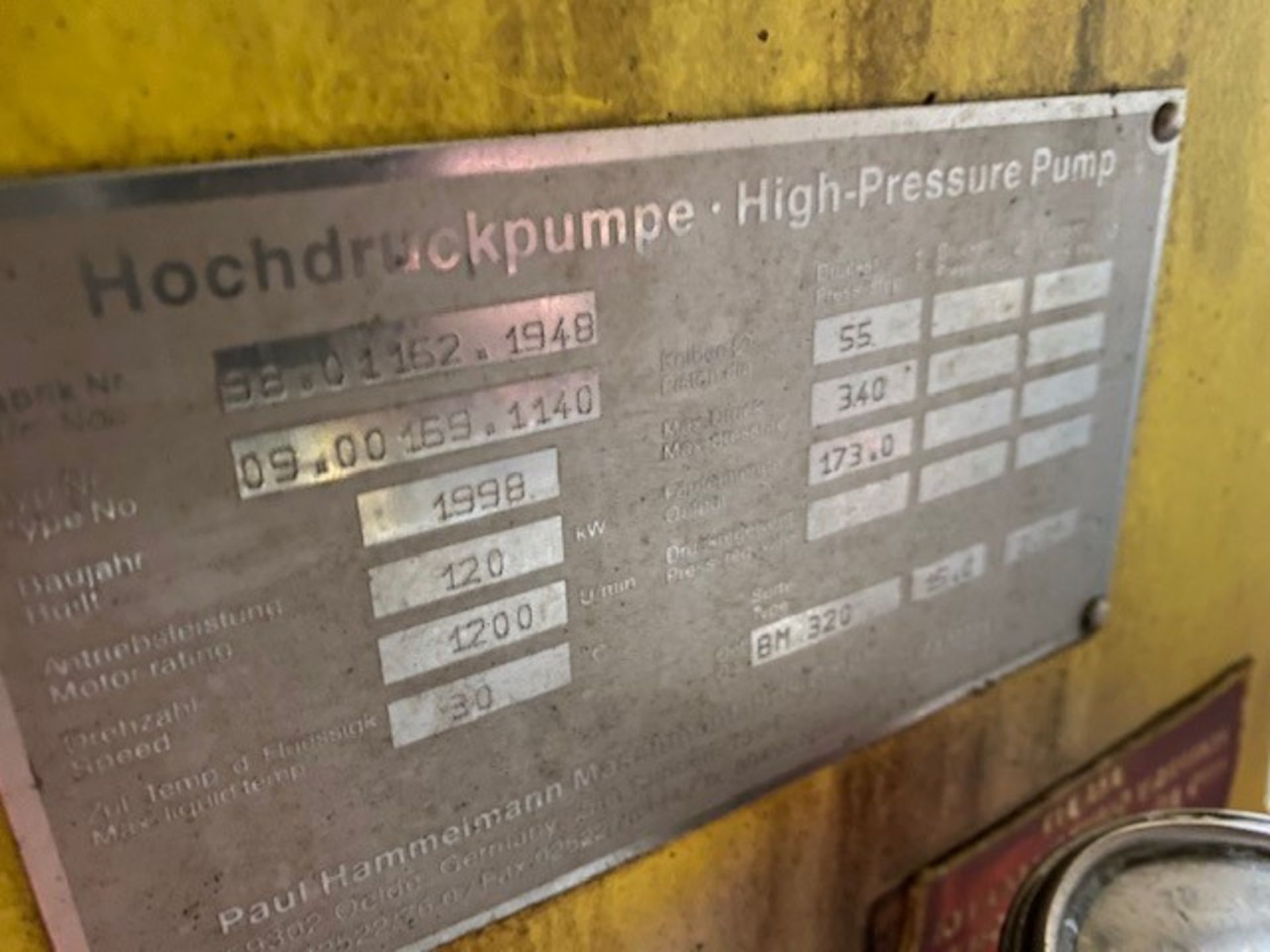 Hochdruckpumpe/Hammelmann High Pressure Pump - Image 3 of 3