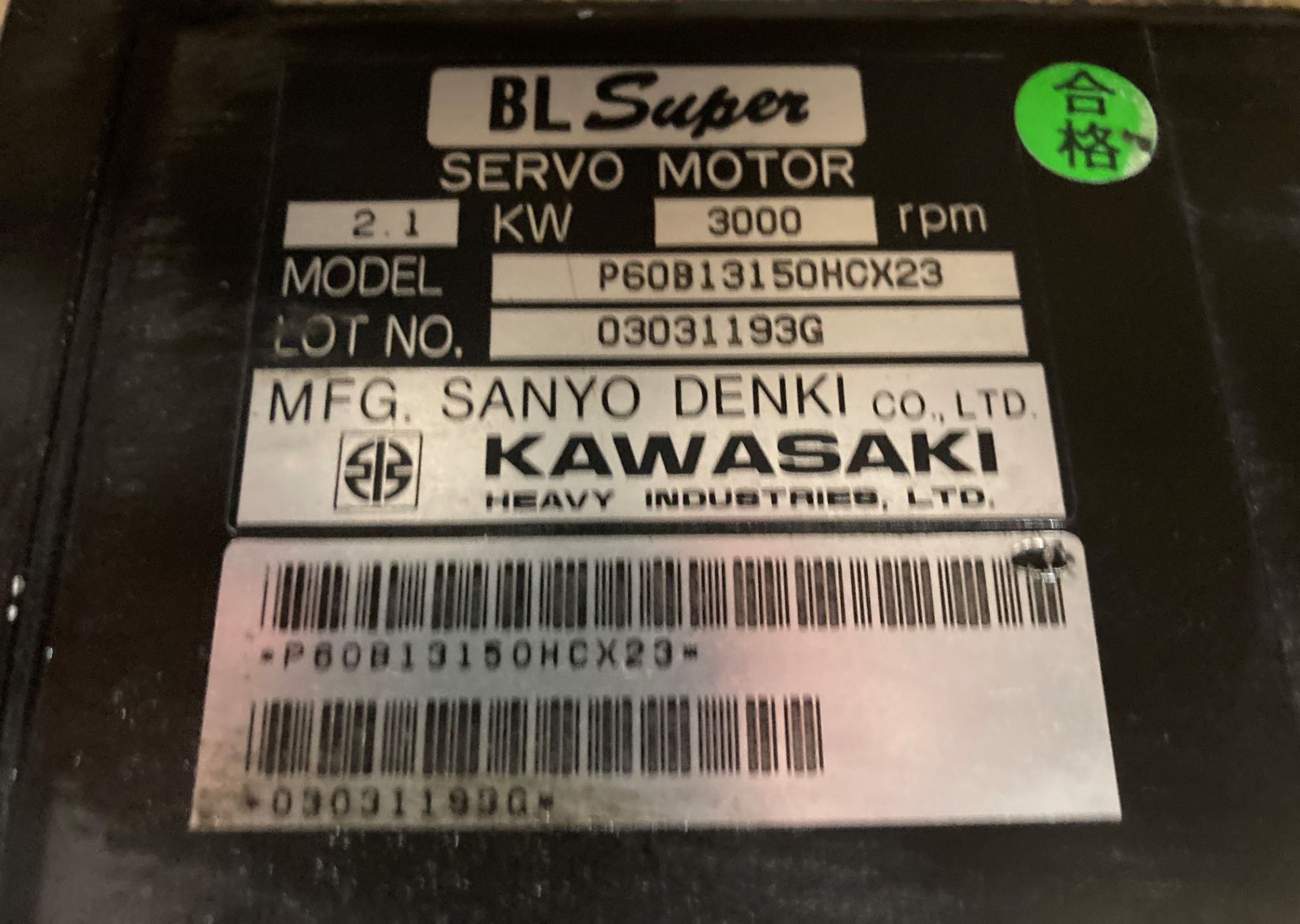 Lot of (10) Kawasaki BL Super Servo Motors - Image 6 of 6