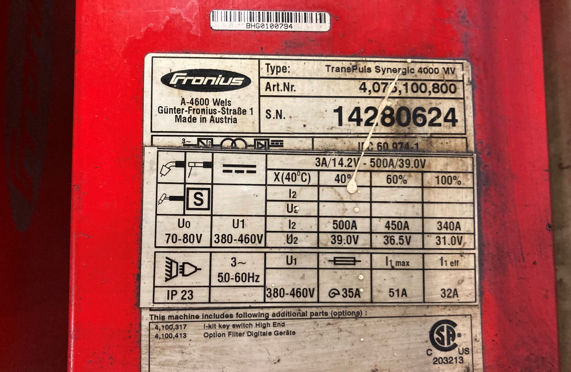 (2) Fronius TransPuls Synergic 4000 MV Welders - Image 7 of 8