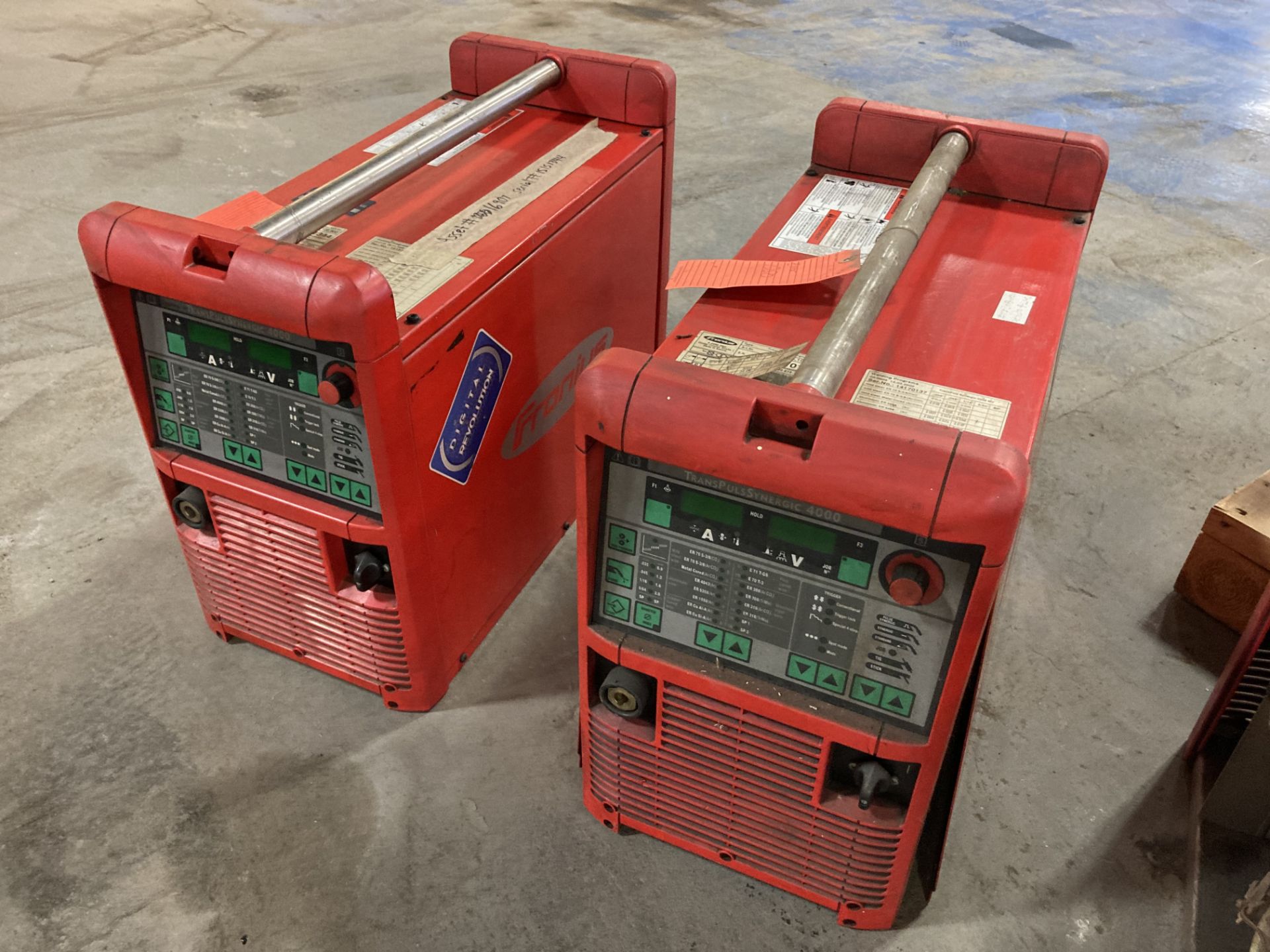 (3) Fronius TransPuls Synergic 4000 MV Welders **Both units have repair tag that says "Error