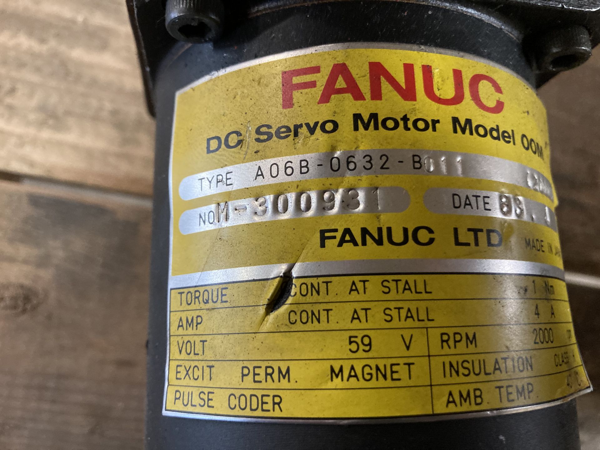 Fanuc DC Servo Motor, M/N: 00M - Image 6 of 7