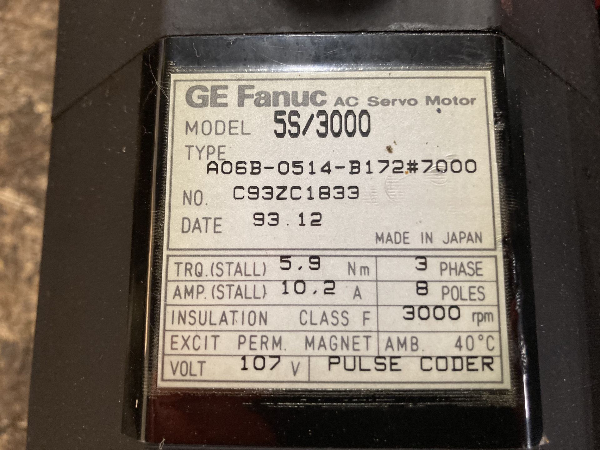 (3) Fanuc AC Servo Motors, M/N: 5S/3000 - Image 6 of 7