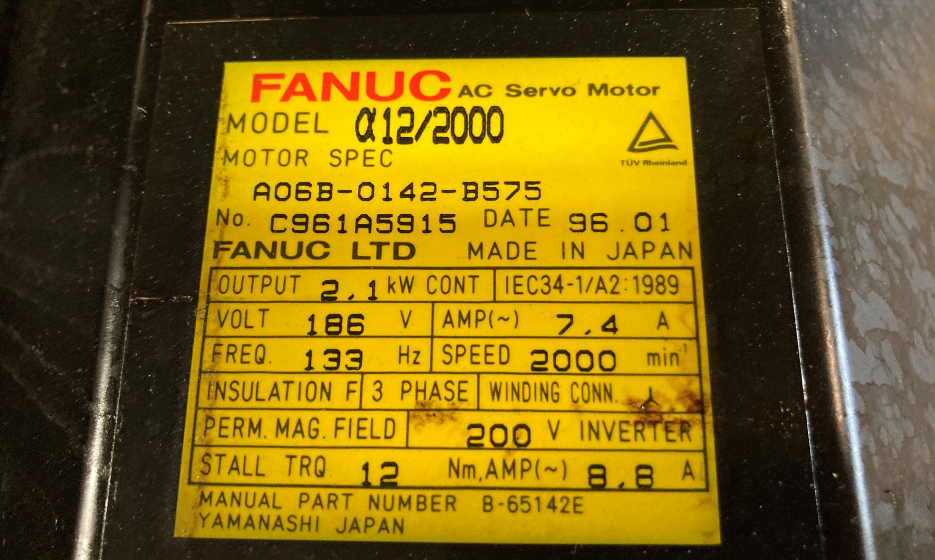 (2) Fanuc AC Servo Motors, M/N: a12/2000 - Image 5 of 5