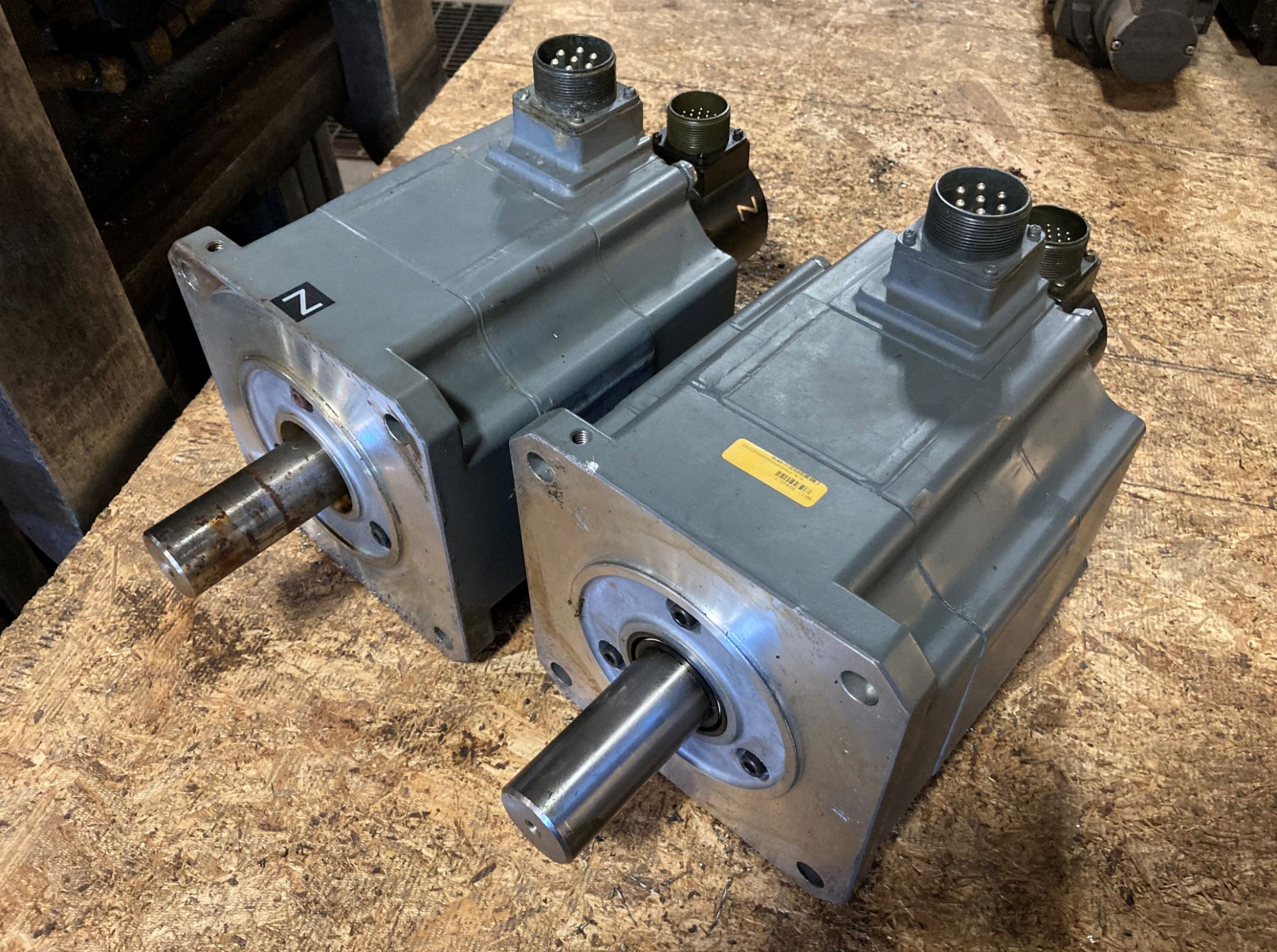 (2) Mitsubishi Permanent Magnet AC Servo Motors, P/N: HA100C