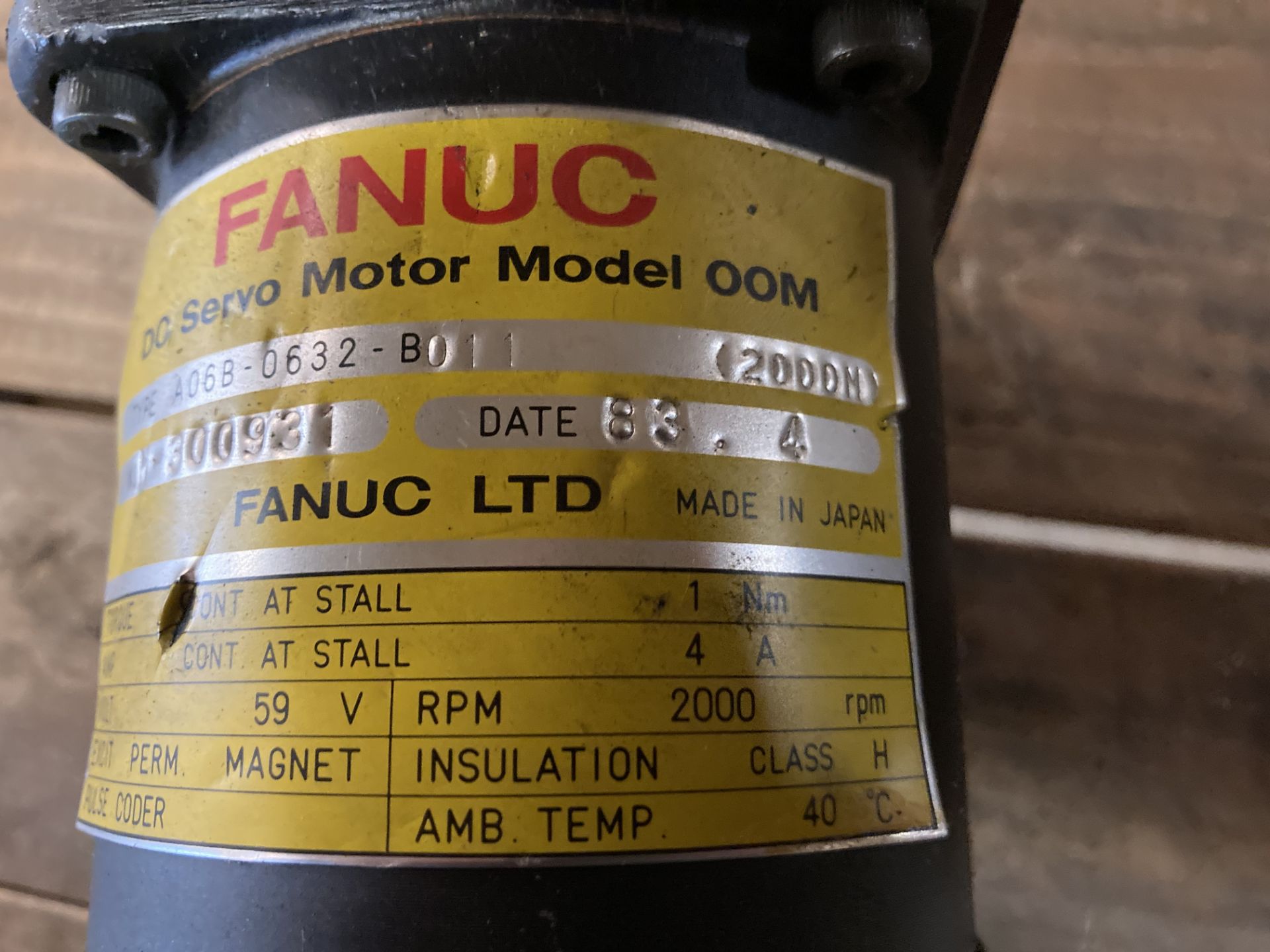Fanuc DC Servo Motor, M/N: 00M - Image 7 of 7