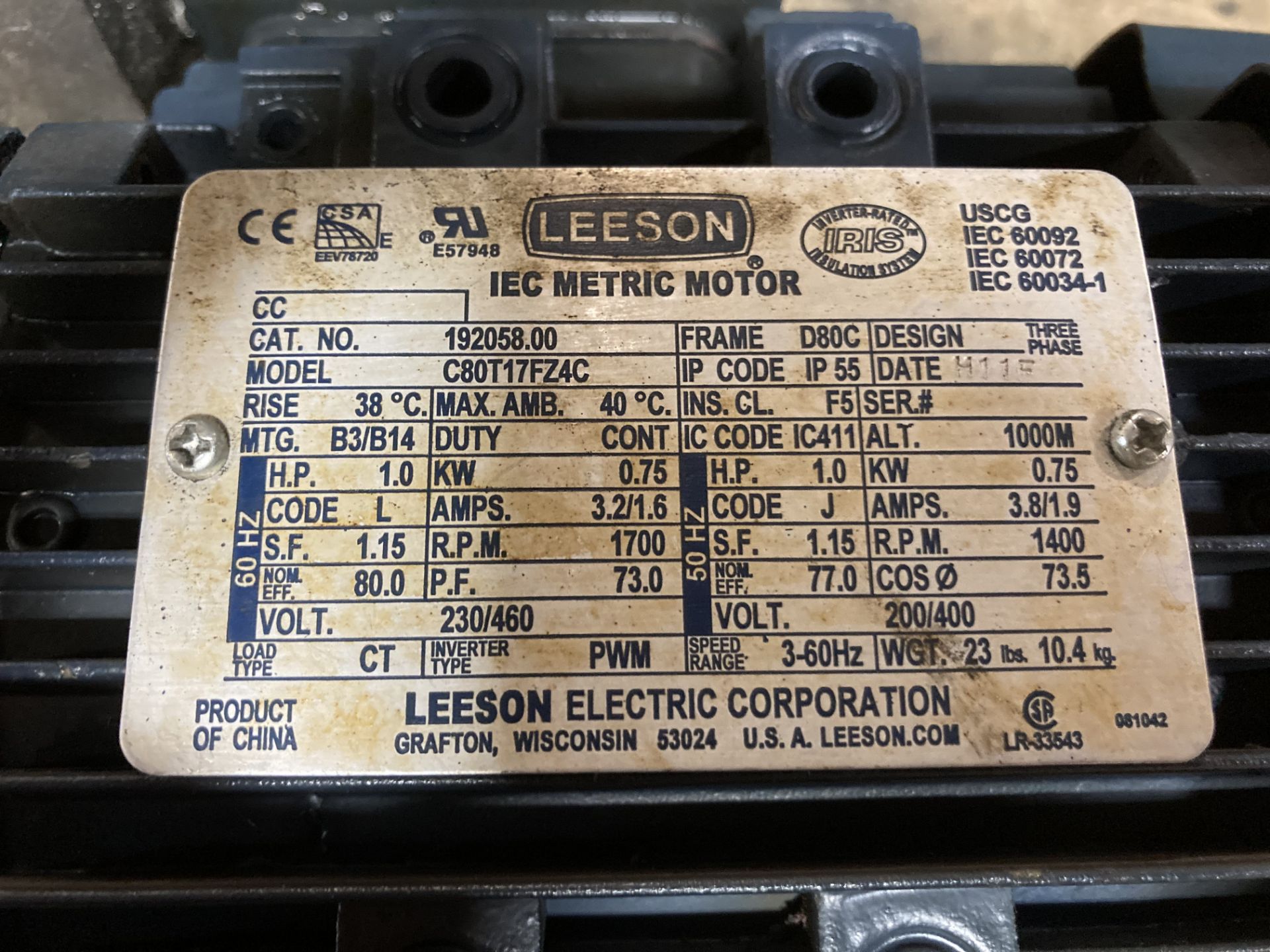 Leeson Metric Motor with Semtorq AD5 Gearbox - Image 6 of 6