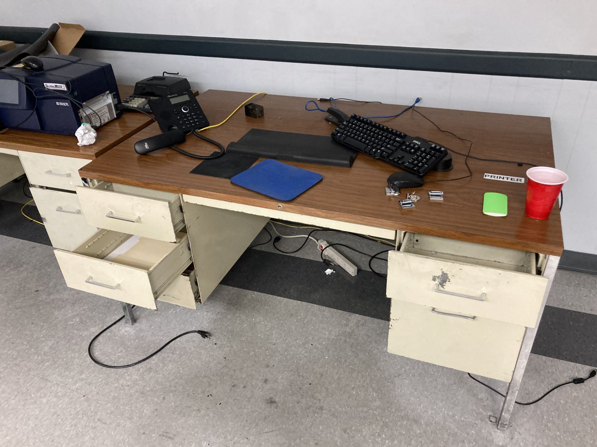 Lot of (3) Tables/Desks with Contents - Image 2 of 4