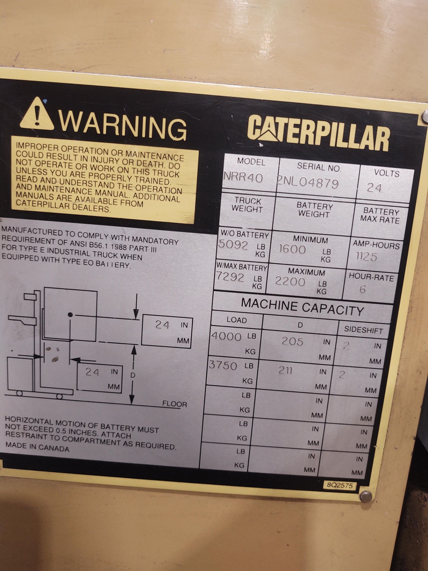 CATERPILLAR 4000LB NRR40 REACH FORKLIFT - Image 7 of 10