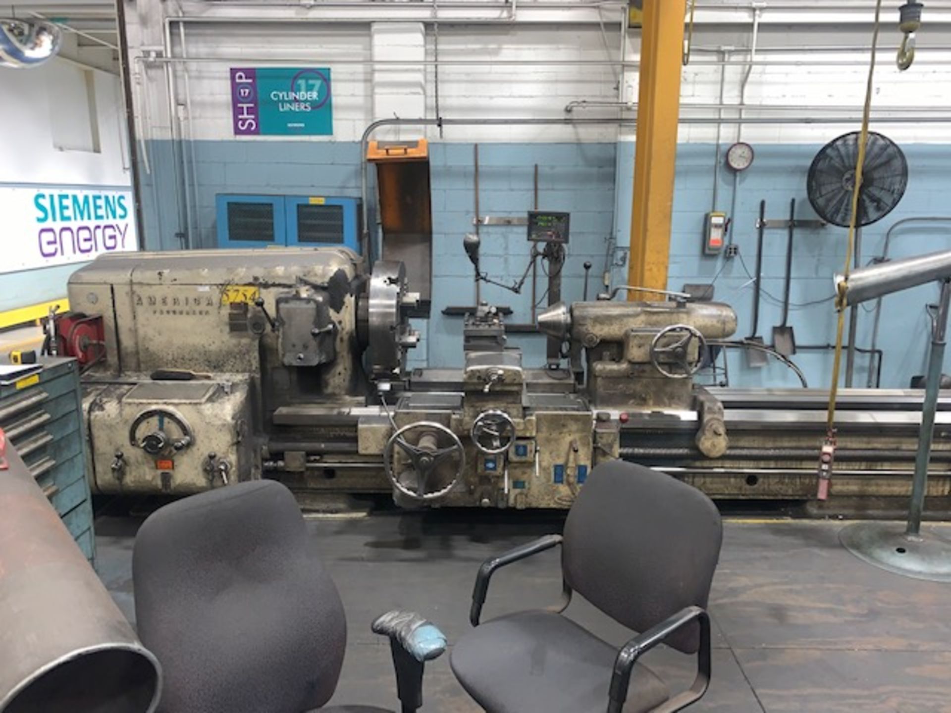 39" x 96" American Engine Lathe, w/ DRO System - Image 13 of 13