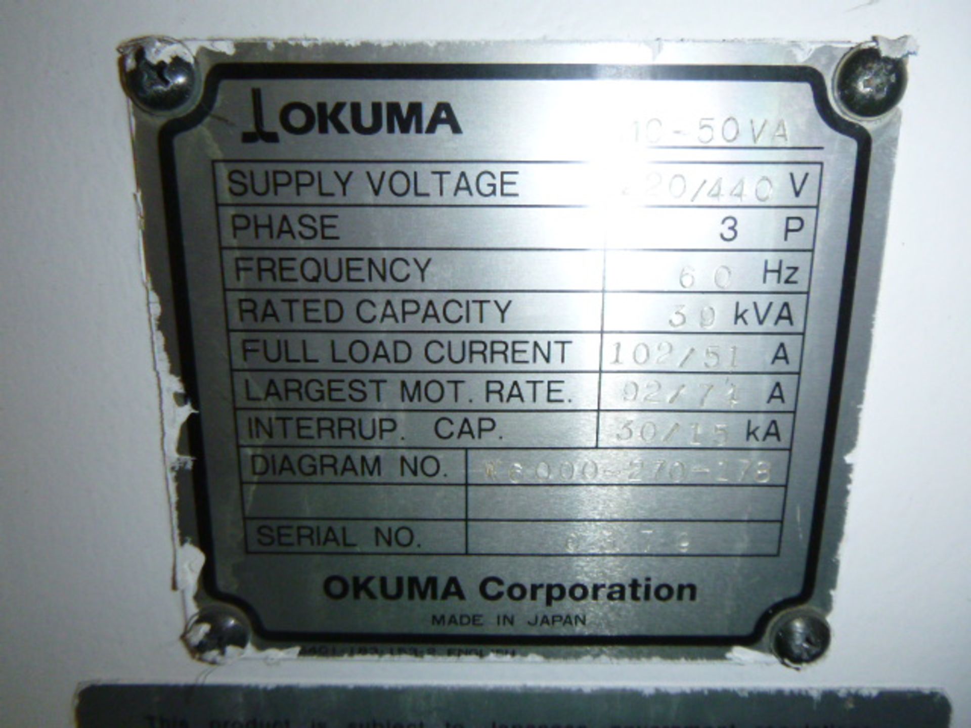 Okuma MC-50VA Vertical Machining Center w/ 4th Axis - Image 6 of 9