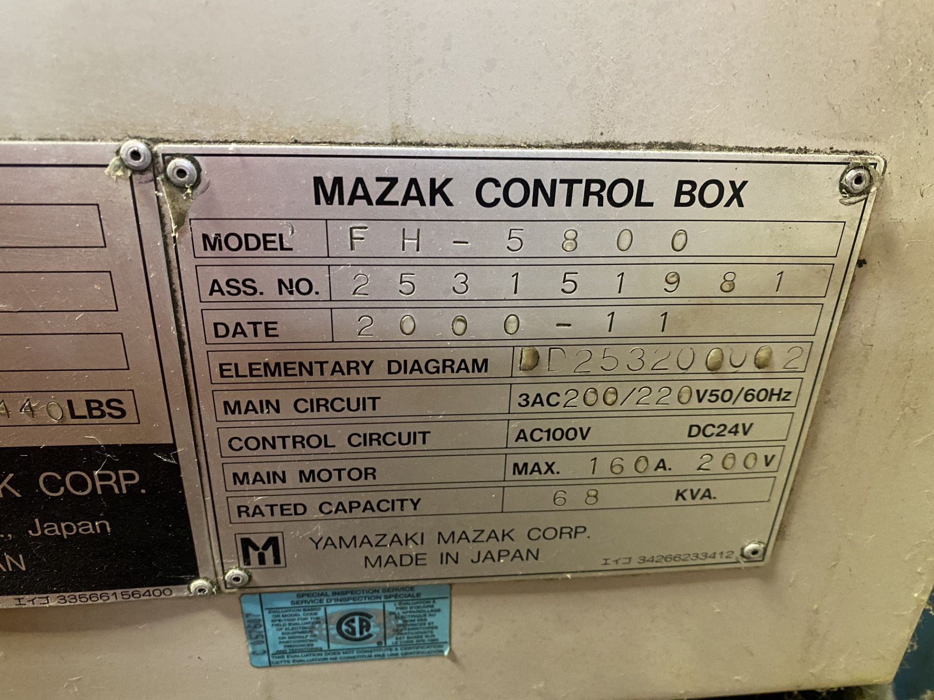 2000 Mazak FH-5800 Horizontal Machining Center - Image 8 of 11