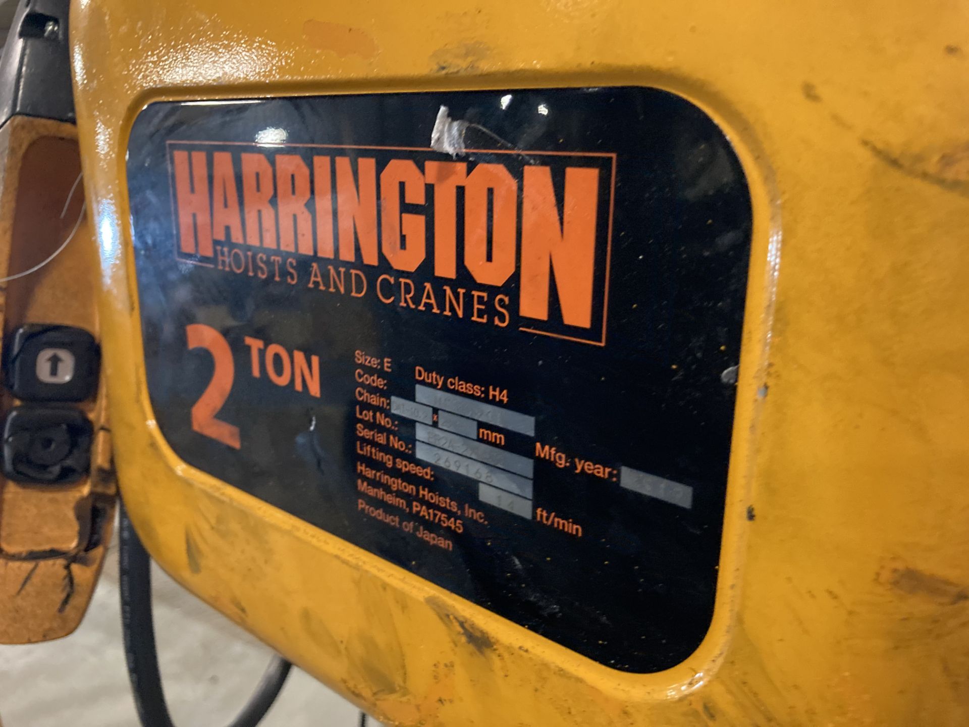 Harrington 2 Ton Chain Hoist, Code: NER020L - Image 6 of 7