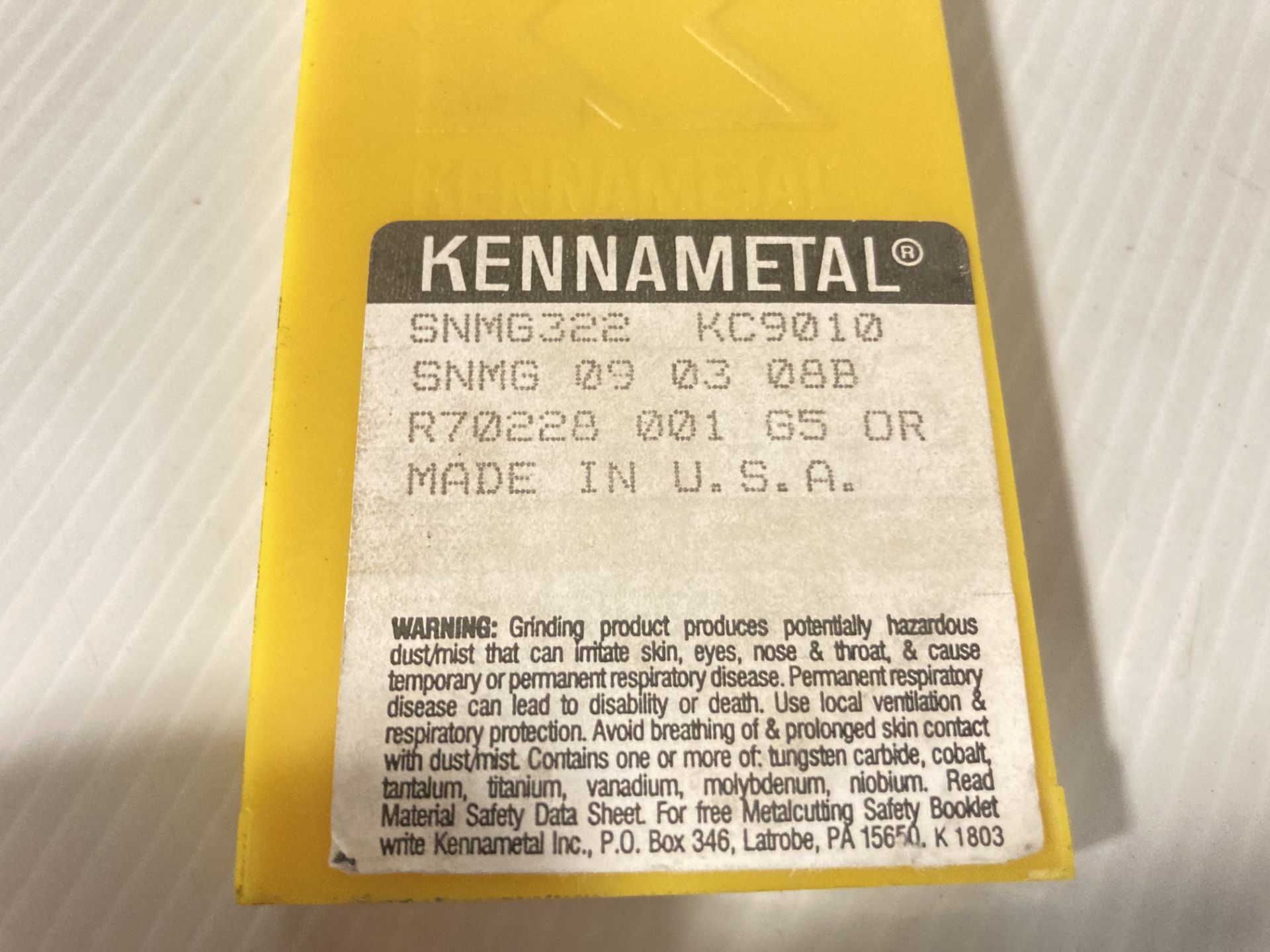 Lot of (70) New? Kennametal Carbide Inserts, P/N: SNMG322 - Image 3 of 3