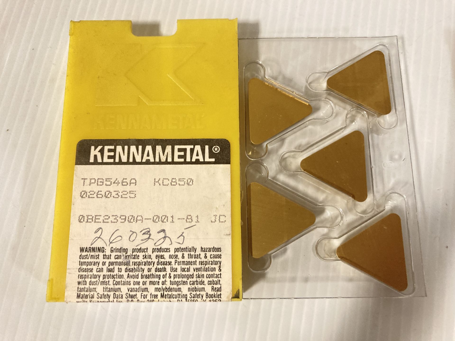 Lot of (64) New? Kennametal Carbide Inserts, P/N: TPG546(A) - Image 3 of 3