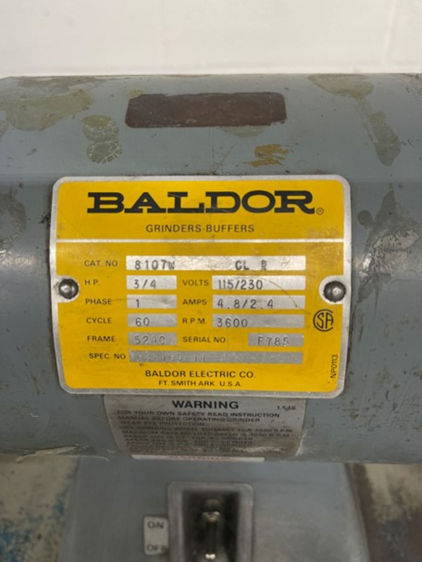 Baldor #8107W Double End Grinder - Image 2 of 2