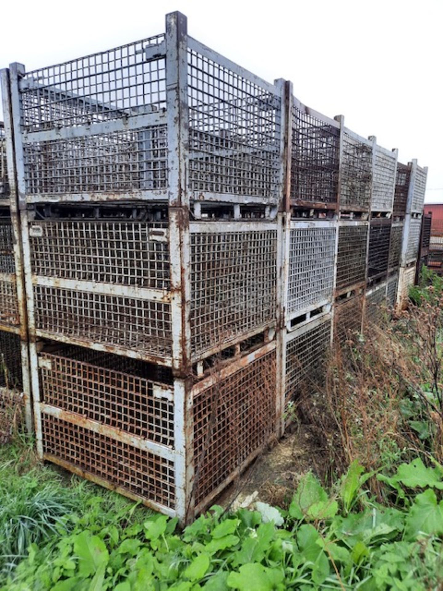 Lot of (40) Industrial Steel Wire Baskets 53"x48"x35"