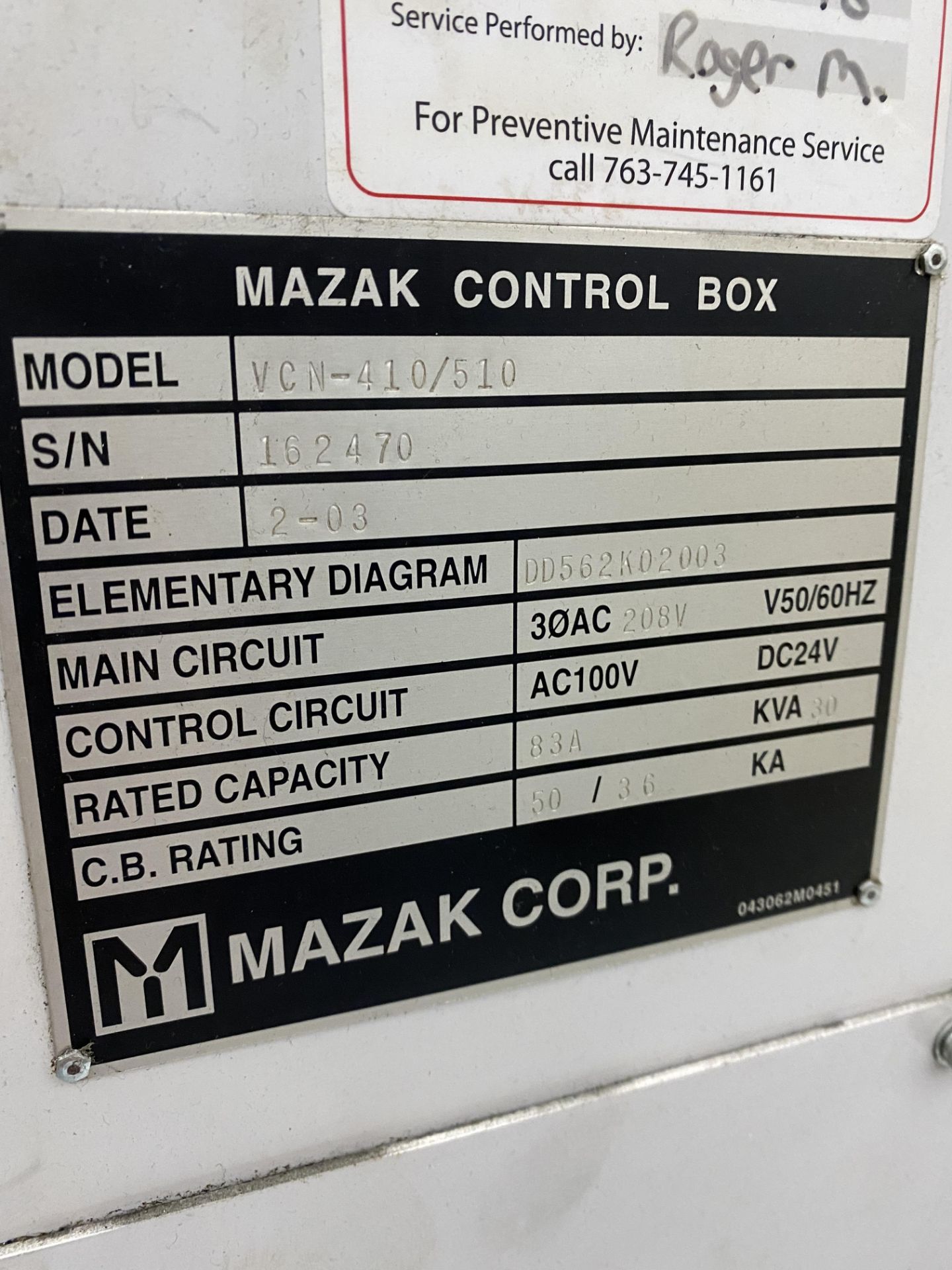 2003 MAZAK NEXUS 510C CNC VERTICAL MACHINING CENTER - Image 11 of 11