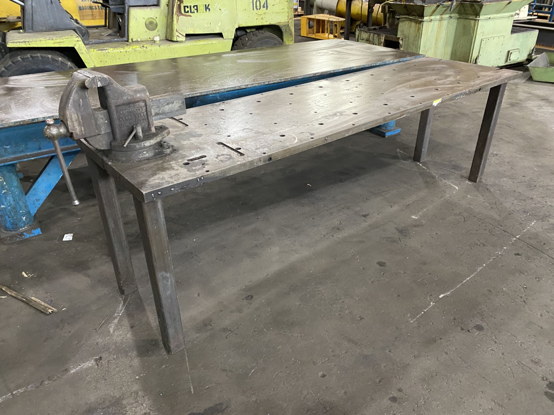 28" x 103" x 32" Steel Set-Up Table w/Vice - Image 2 of 8
