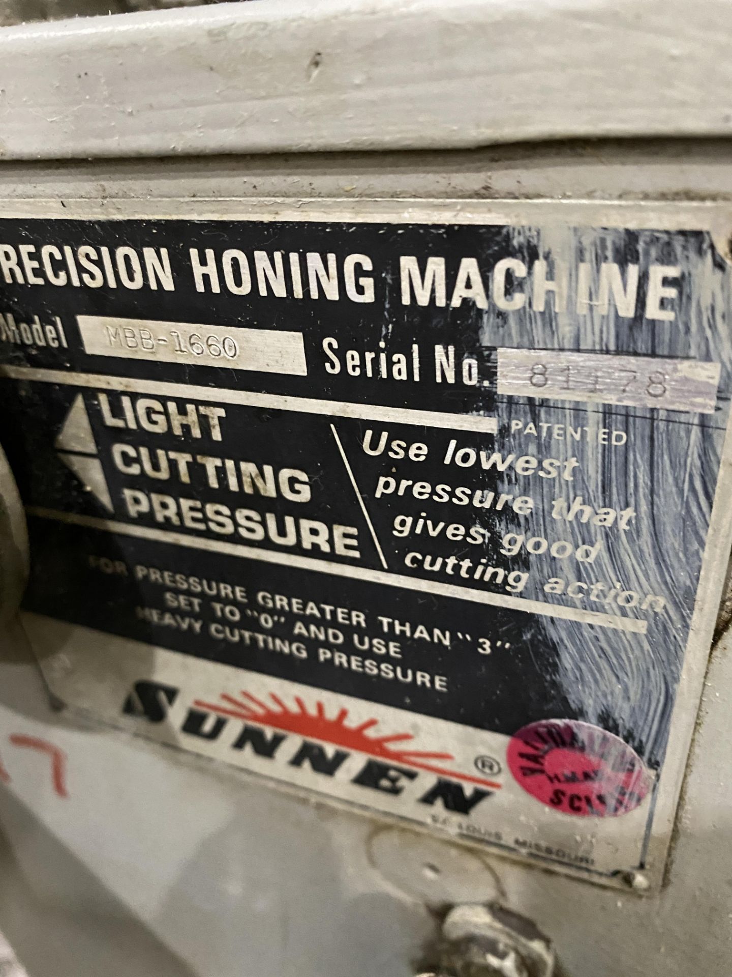 Sunnen Horizontal Honing Machine, Mod# MBB-1660 - Image 12 of 12