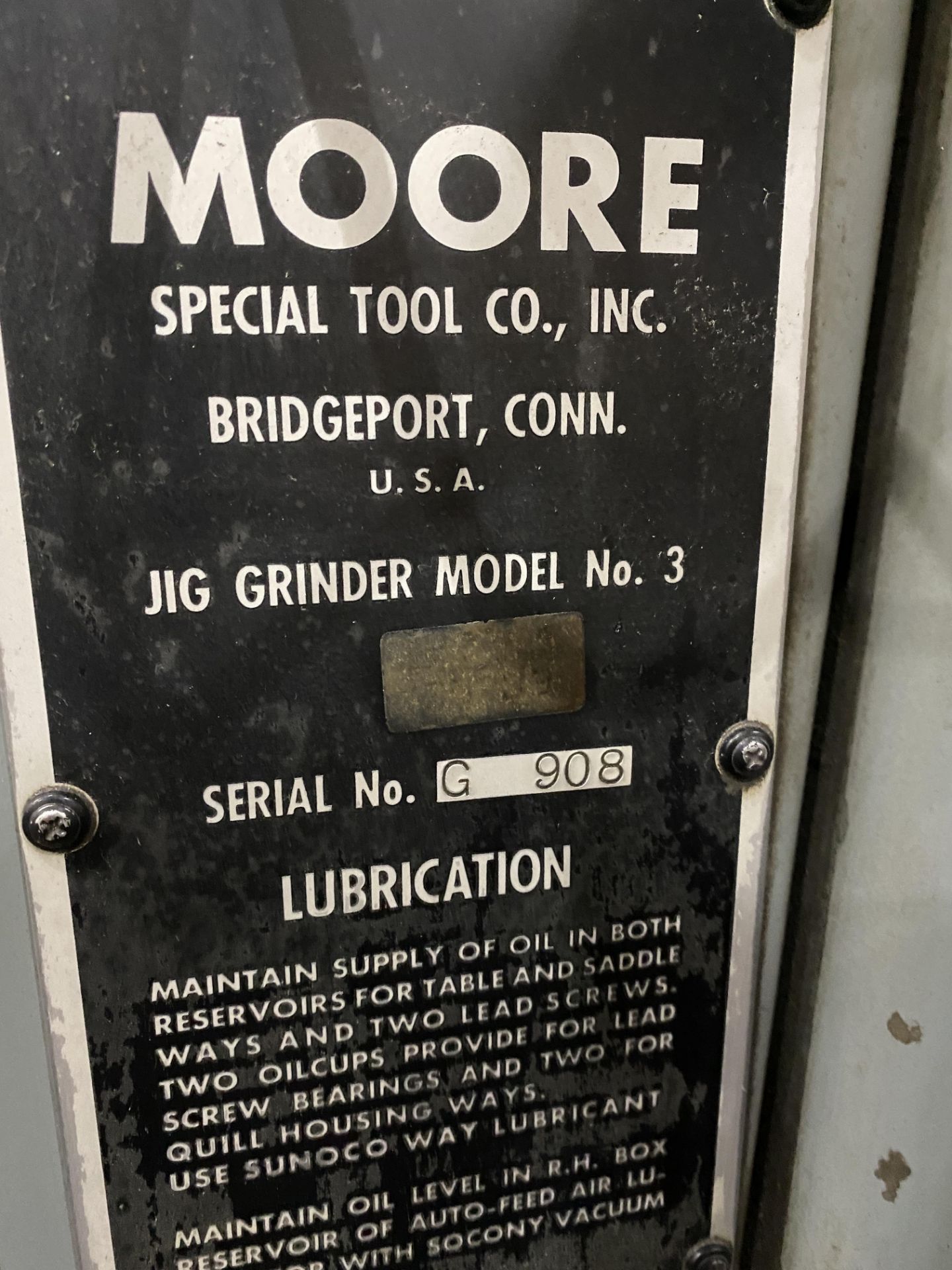 Moore #3 Jig Grinder w/DRO, S/N G 908 - Image 9 of 9