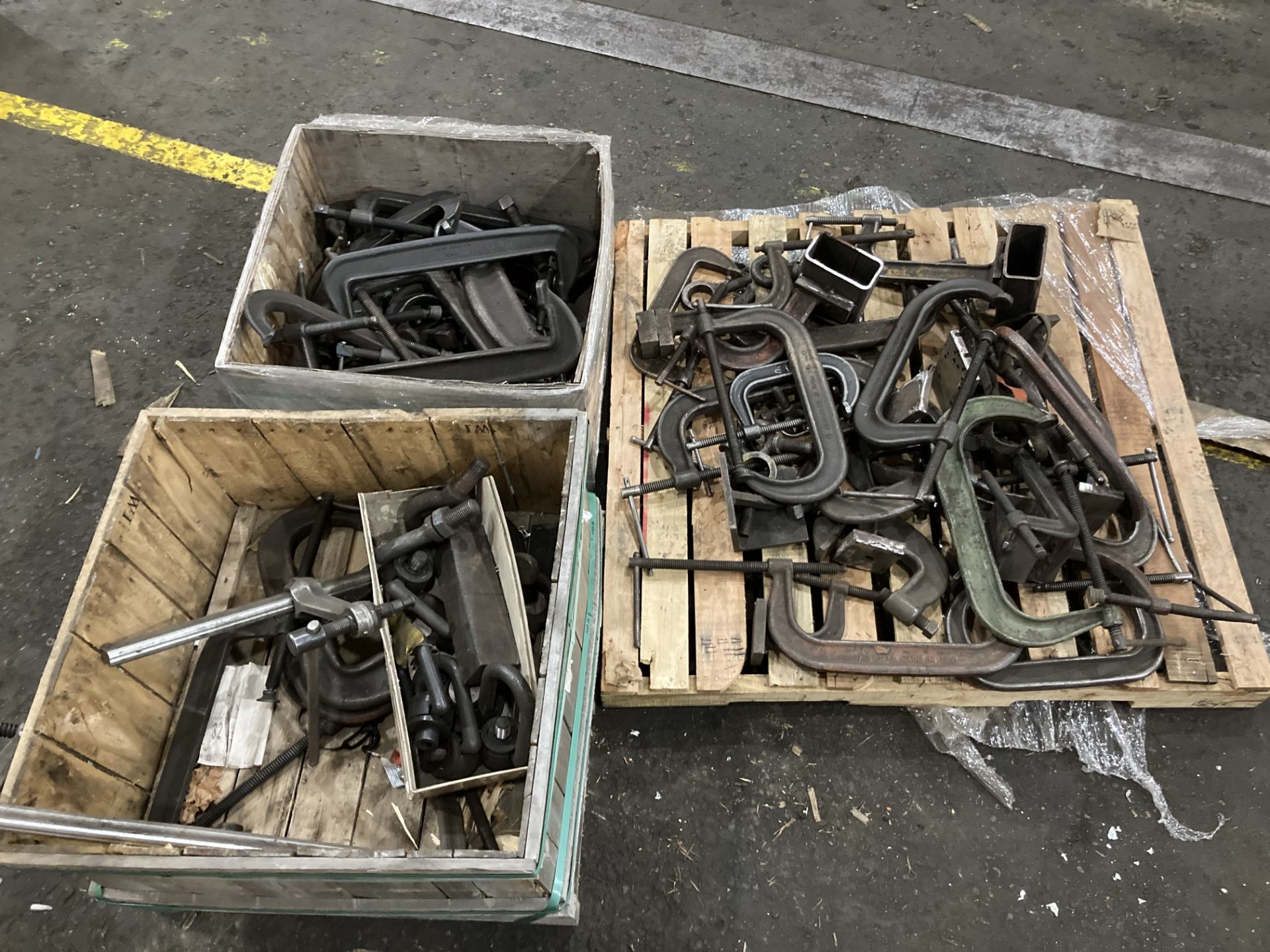 Lot of C-Clamps and Eye Bolts