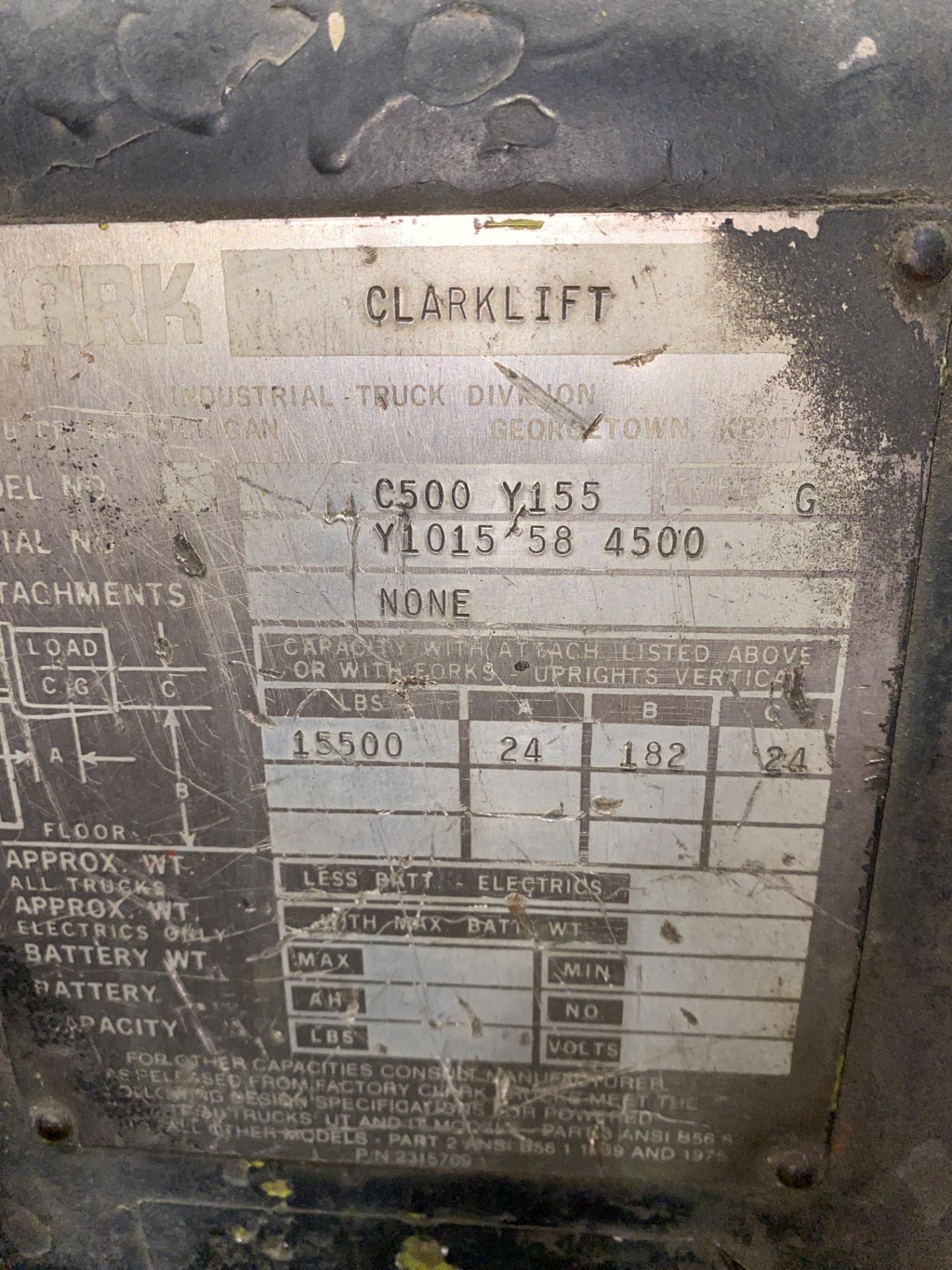 15,500lb Clark C500 Propane Forklift - Image 10 of 10