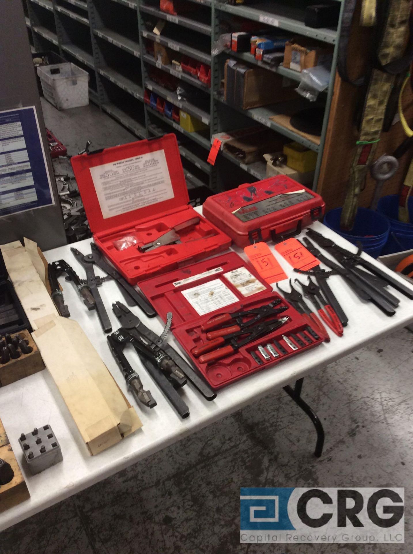 Lot of assorted hand tools to include retaining ring plier set, metal stamping dye, assorted hole - Image 4 of 4