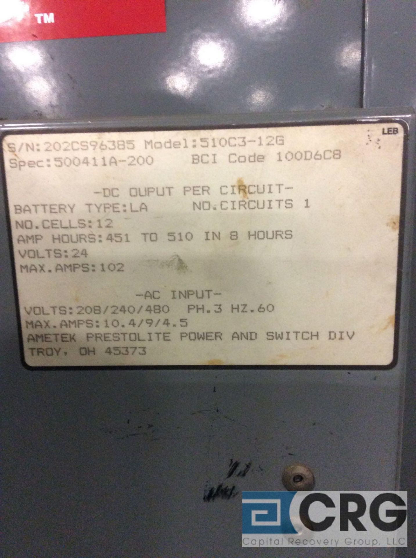 Prestolite Power 24 volt charger, 510-C3-12G - Image 2 of 2